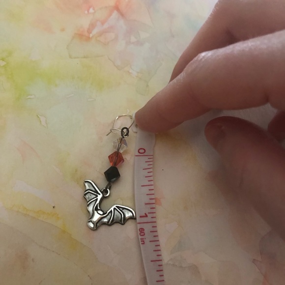 Czech crystal bat leverback  earrings - Picture 9 of 10